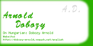 arnold dobozy business card